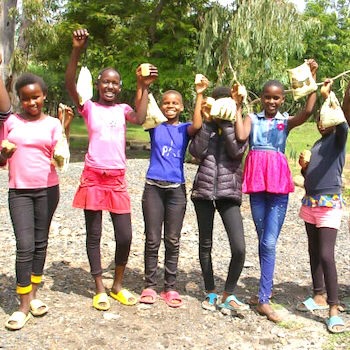 SAG Kit Distribution image showing Nganga Area Girls girls receiving 222 kits in Nganga, Kenya on Nov 10, 2023