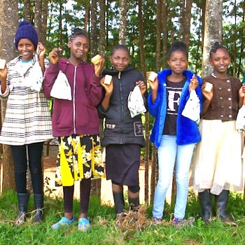 SAG Kit Distribution image showing Kiaguthu Area Girls girls receiving 238 kits in Kiaguthu, Kenya on Nov 15, 2023
