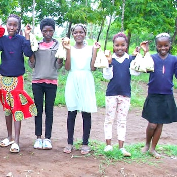 SAG Kit Distribution image showing Itanga Primary School girls receiving 178 kits in Mwea, Kenya on Nov 22, 2023