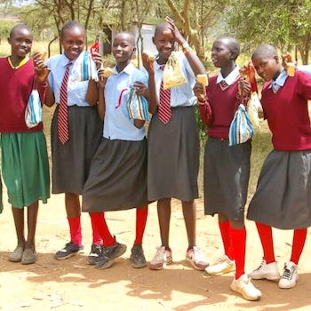 SAG Kit Distribution image showing Olgirgiri Primary School girls receiving 161 kits in Olgirgiri, Kenya on Jan 17, 2024