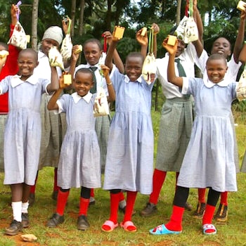 SAG Kit Distribution image showing Karuthi Primary School girls receiving 132 kits in Karuthi, Kenya on Jan 19, 2024