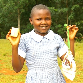 SAG Kit Distribution image showing Karuthi Primary School girls receiving 132 kits in Karuthi, Kenya on Jan 19, 2024