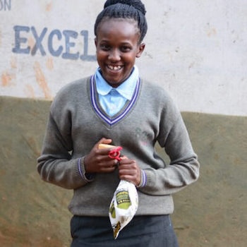 SAG Kit Distribution image showing Karuthi Secondary School girls receiving 38 kits in Karuthi, Kenya on Jan 19, 2024