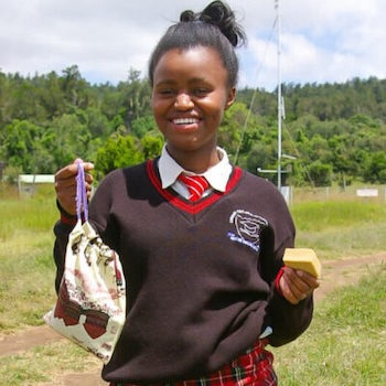 SAG Kit Distribution image showing Lukosero Secondary School girls receiving 189 kits in Timau, Kenya on Feb 7, 2024