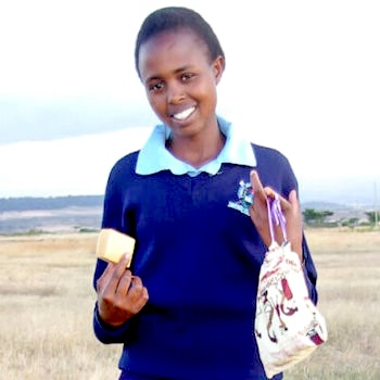 SAG Kit Distribution image showing Chumvi Secondary School girls receiving 245 kits in Timau, Kenya on Feb 7, 2024