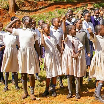 SAG Kit Distribution image showing Ihigaini Primary School girls receiving 73 kits in Ihigaini, Kenya on Feb 16, 2024