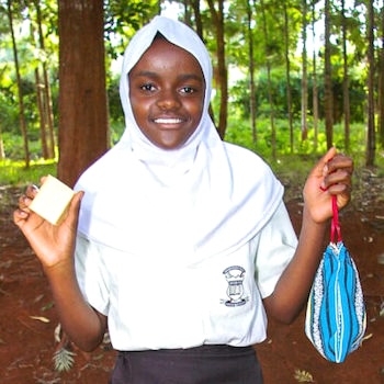 SAG Kit Distribution image showing St. Marua Primary School girls receiving 69 kits in Marua, Kenya on Feb 16, 2024