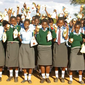 SAG Kit Distribution image showing Ewaso Secondary School girls receiving 153 kits in Ewaso, Kenya on Mar 7, 2024