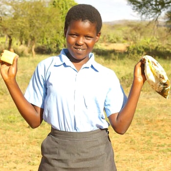 SAG Kit Distribution image showing Ewaso Secondary School girls receiving 153 kits in Ewaso, Kenya on Mar 7, 2024