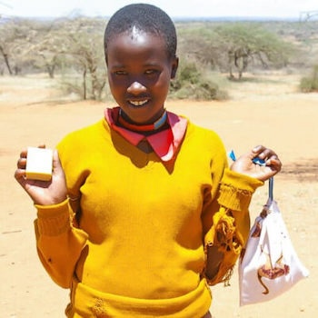 SAG Kit Distribution image showing Naiperere Primary School girls receiving 132 kits in Naiperere, Kenya on Mar 7, 2024