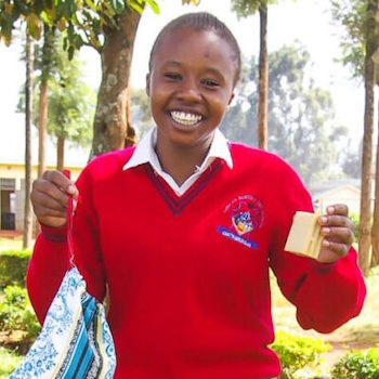 SAG Kit Distribution image showing Ngangarithi Secondary School girls receiving 242 kits in Ngangarithi, Kenya on May 24, 2024