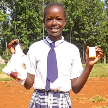 SAG Kit Distribution image showing Ngangarithi Primary School girls receiving 225 kits in Ngangarithi, Kenya on May 28, 2024