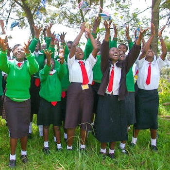 SAG Kit Distribution image showing Gakere Mixed Secondary School girls receiving 174 kits in Kigogoini, Kenya on May 31, 2024