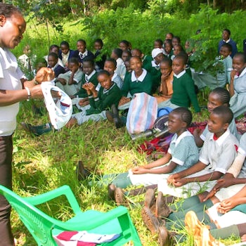 SAG Kit Distribution image showing Kiriti Primary School girls receiving 192 kits in Kiriti, Kenya on May 31, 2024