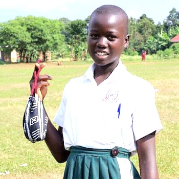 SAG Kit Distribution image showing Kiwangula Primary School girls receiving 73 kits in Kayunga, Uganda on Jun 13, 2024