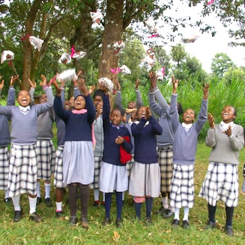 SAG Kit Distribution image showing Kigwandi Primary School girls receiving 81 kits in Kigwandi, Kenya on Jun 24, 2024