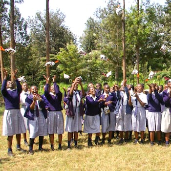 SAG Kit Distribution image showing Gichira Secondary School girls receiving 116 kits in Gichira, Kenya on Jul 5, 2024
