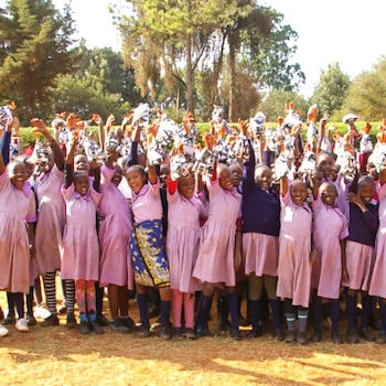 SAG Kit Distribution image showing Gititu Primary School girls receiving 143 kits in Gititu, Kenya on Jul 5, 2024