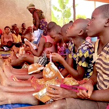 SAG Kit Distribution image showing Batabukenene Community girls receiving 100 kits in Batabukenene, Uganda on Jul 15, 2024