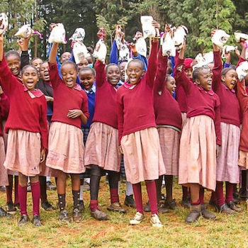 SAG Kit Distribution image showing Kihora Primary School girls receiving 202 kits in Gachatha, Kenya on Jul 30, 2024