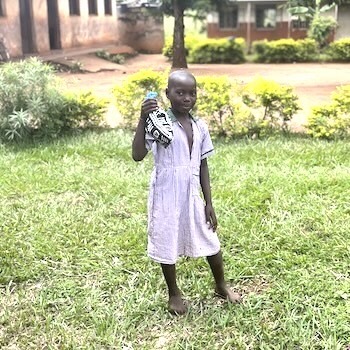 SAG Kit Distribution image showing Naibowa Muslim Primary School girls receiving 86 kits in Kabukye, Uganda on Aug 9, 2024