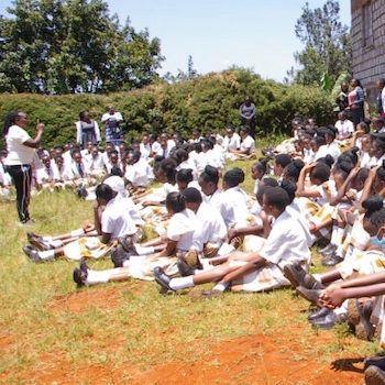 SAG Kit Distribution image showing Gititu Secondary School girls receiving 186 kits in Gititu, Kenya on Sep 13, 2024