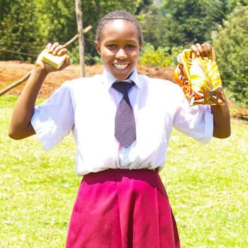 SAG Kit Distribution image showing Miagayuini Primary School girls receiving 167 kits in Miagayuini, Kenya on Oct 17, 2024