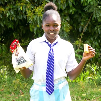SAG Kit Distribution image showing Karindi Secondary School girls receiving 241 kits in Gakindu, Kenya on Oct 24, 2024