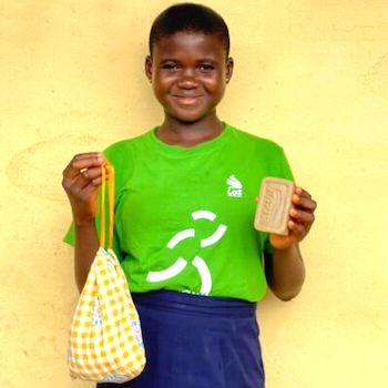 SAG Kit Distribution image showing Liongo Secondary School girls receiving 152 kits in Liongo, Cameroon on Oct 30, 2024