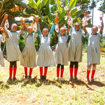 SAG Kit Distribution image showing Githagara Primary School girls receiving 98 kits in Gakindu, Kenya on Oct 30, 2024