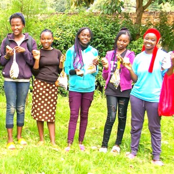 SAG Kit Distribution image showing Mathari Community Group girls receiving 234 kits in Mathari, Kenya on Dec 19, 2024