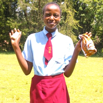 SAG Kit Distribution image showing Kiriti Secondary School girls receiving 501 kits in Kiriti, Kenya on Jan 16, 2025