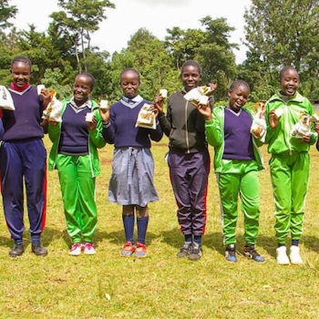 SAG Kit Distribution image showing Githakwa Primary School girls receiving 91 kits in Githakwa, Kenya on Jan 30, 2025