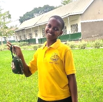 SAG Kit Distribution image showing Ssaku High School girls receiving 126 kits in Busula, Uganda on Feb 1, 2025