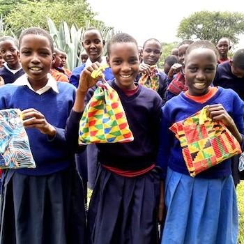 SAG Kit Distribution image showing Narakauwo Primary School girls receiving 59 kits in Simanjiro, Tanzania on Feb 7, 2025