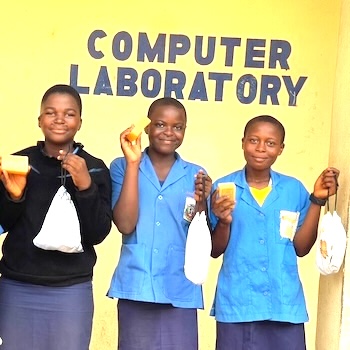 SAG Kit Distribution image showing Government High School School girls receiving 234 kits in Muea, Cameroon on Feb 7, 2025