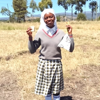 SAG Kit Distribution image showing Gitegi Primary School girls receiving 172 kits in Gitegi, Kenya on Mar 14, 2025