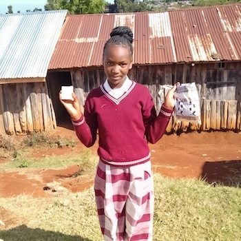 SAG Kit Distribution image showing Gakanga Primary School girls receiving 151 kits in Gakanga, Kenya on Mar 14, 2025