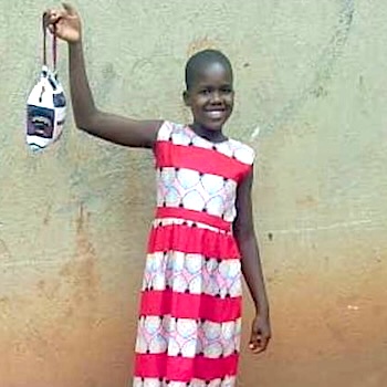 SAG Kit Distribution image showing Good Hope Primary School girls receiving 100 kits in Nakilya, Uganda on Apr 24, 2025