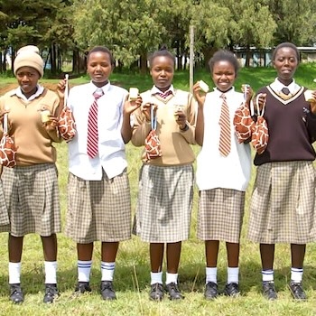 SAG Kit Distribution image showing St Jude Mugunda Secondary girls receiving 132 kits in Magunda, Kenya on May 8, 2025