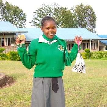 SAG Kit Distribution image showing St Regina Secondary girls receiving 125 kits in Nairutia, Kenya on May 8, 2025