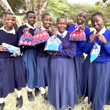 SAG Kit Distribution image showing Irkisalie Secondary School girls receiving 194 kits in Loorkisalie, Tanzania on Jun 4, 2025