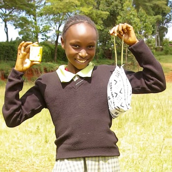 SAG Kit Distribution image showing Kahiraini Primary School girls receiving 185 kits in Gatunganga, Kenya on Jun 12, 2025