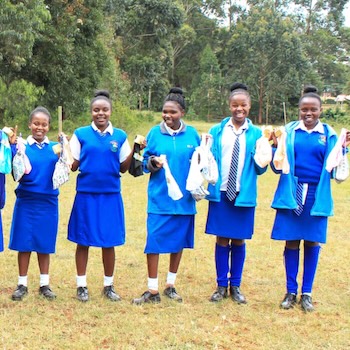 SAG Kit Distribution image showing Ngorano Secondary School girls receiving 207 kits in Ngorano, Kenya on Jun 18, 2025