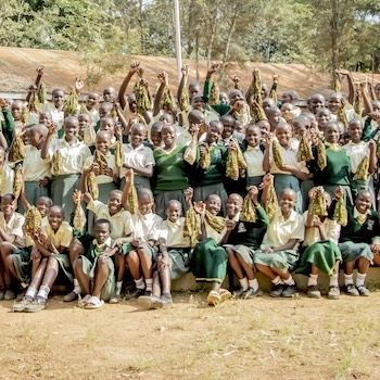 SAG Kit Distribution image showing Bujwanga Primary School girls receiving 249 kits in Sio Port, Kenya on Jul 16, 2025