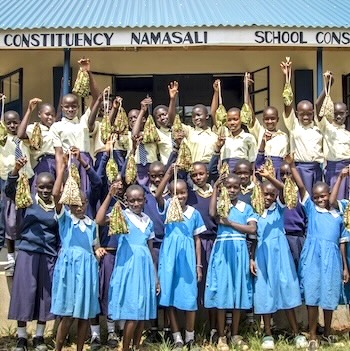 SAG Kit Distribution image showing Namasali Primary school girls receiving 133 kits in Namasali, Kenya on Jul 17, 2025