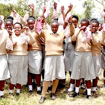 SAG Kit Distribution image showing Maragima Secondary School girls receiving 65 kits in Maragima, Kenya on Sep 5, 2025