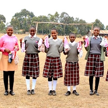 SAG Kit Distribution image showing Gatei Primary School girls receiving 77 kits in Chaka, Kenya on Sep 5, 2025