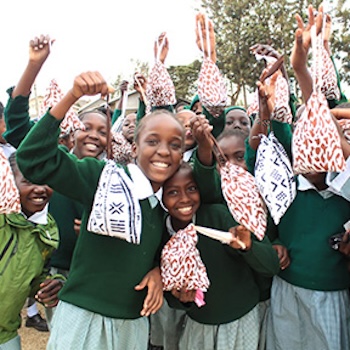 SAG Kit Distribution image showing Chaka Primary School girls receiving 305 kits in Chaka, Kenya on Sep 11, 2025