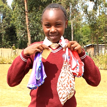 SAG Kit Distribution image showing Mapema Primary School girls receiving 156 kits in Mapema, Kenya on Sep 11, 2025